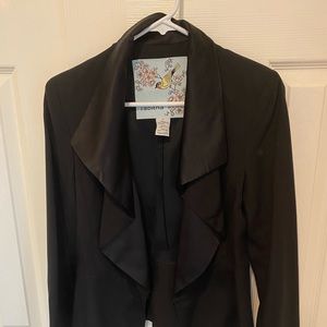 Anthropologie Tabitha Black Draped Silk Jacket